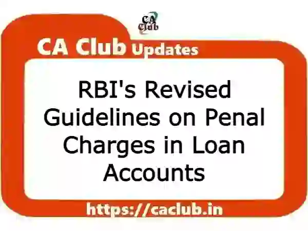 RBI's Revised Guidelines 2023 on Penal Charges in Loan Accounts